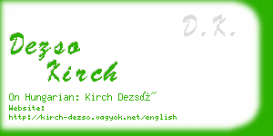 dezso kirch business card